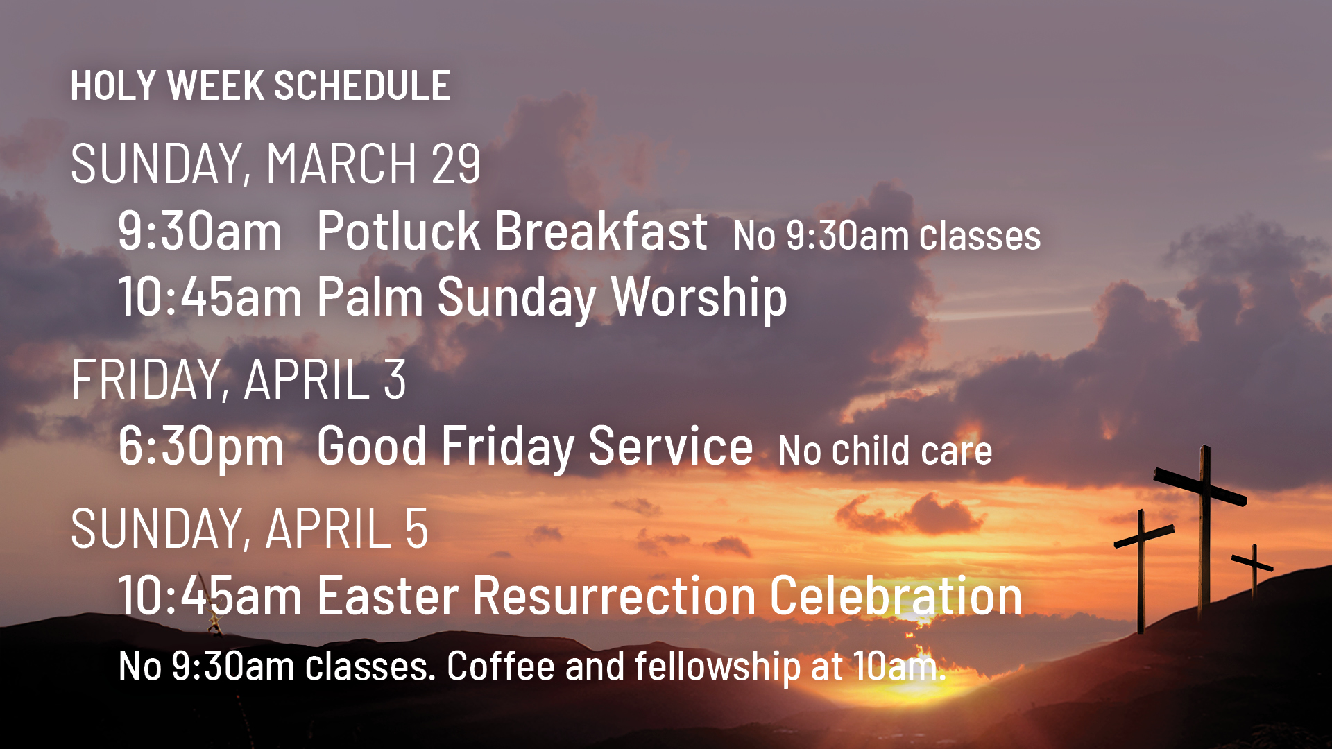 2026-03-29 Holy Week Schedule